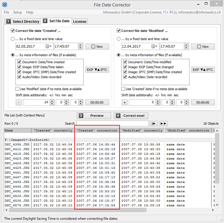 Take Wrong Time Settings On Camera Into Account When Making Corrections